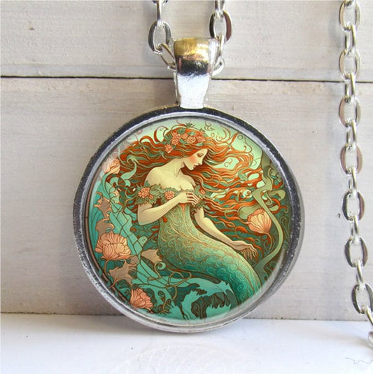 Mermaid Necklace, Mermaid Lovers Gift, Silver Or Bronze Mermaid Art Jewelry