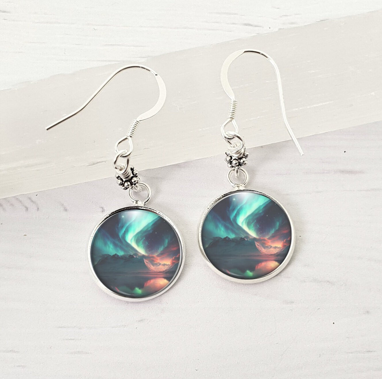 Aurora Borealis Northern Lights Sterling Earrings