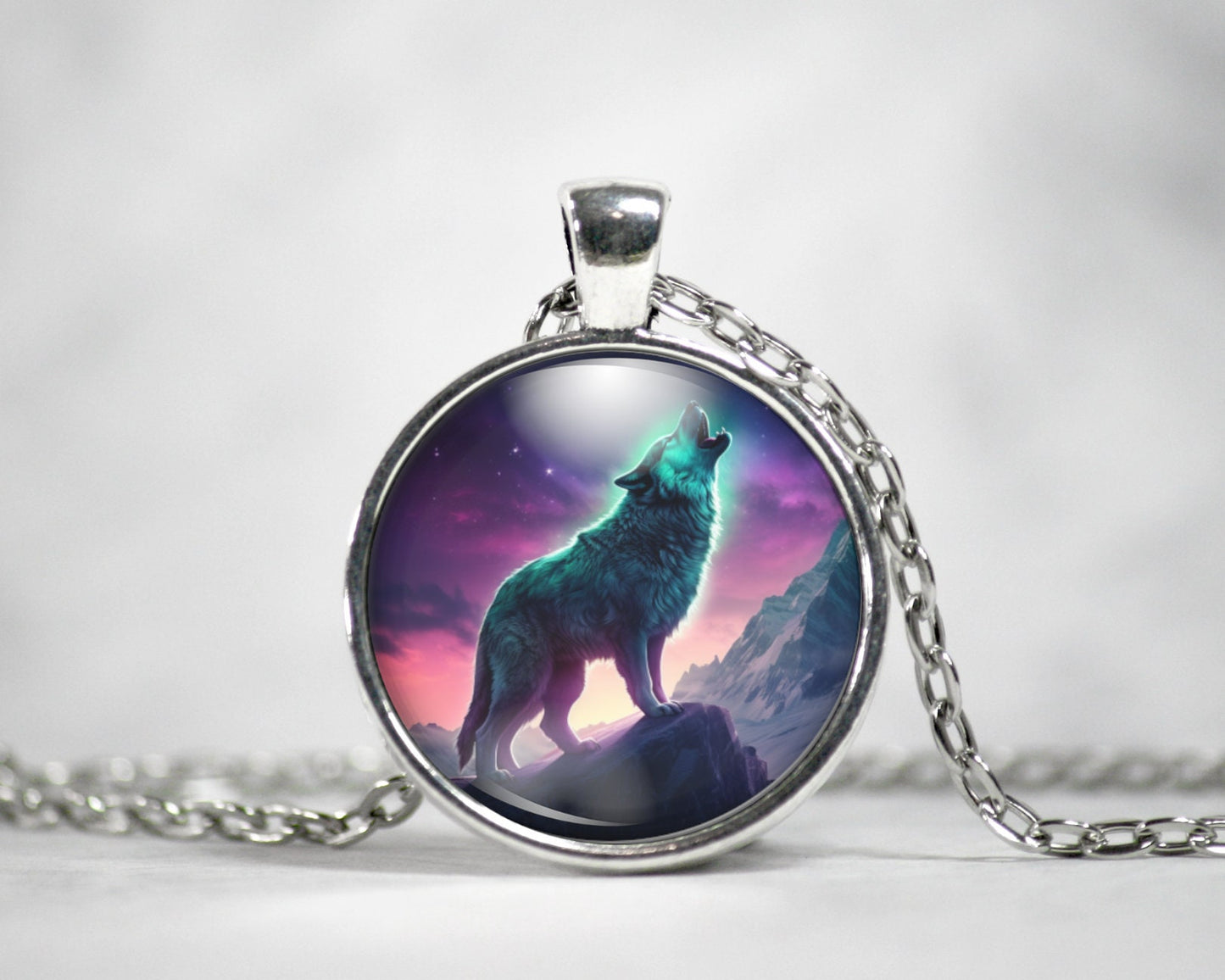 Wolf Pendant Necklace, Animal Spirit Howling Wolf, Jewelry Gift For Wolf Lover