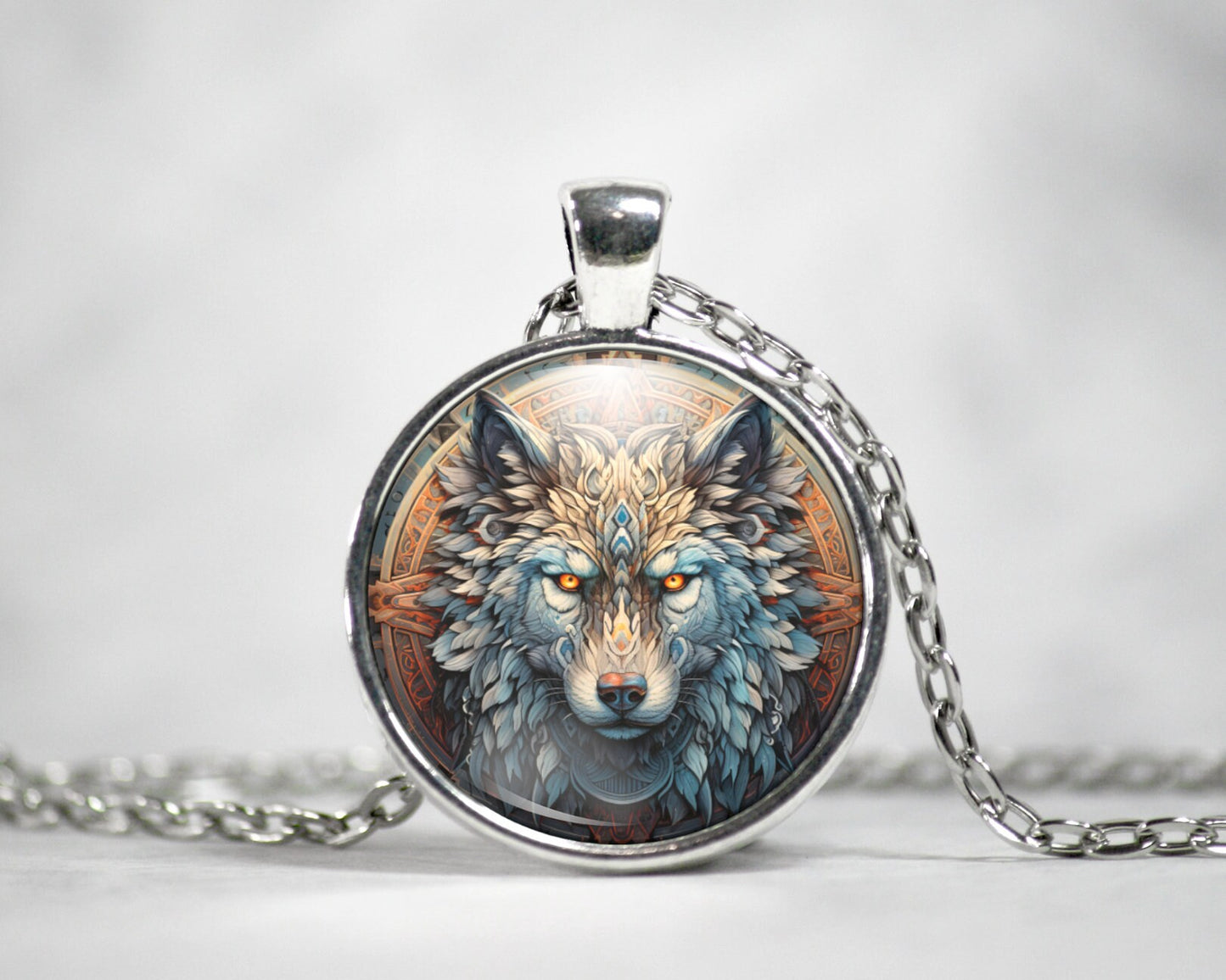 Wolf Necklace, Fierce Fantasy Wolf Pendant, Gift For Wolf Lover