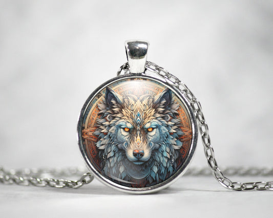 Wolf Necklace, Fierce Fantasy Wolf Pendant, Gift For Wolf Lover