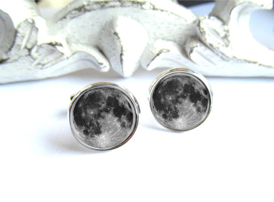 Full Moon Cufflinks - Unique Astronomy Gift