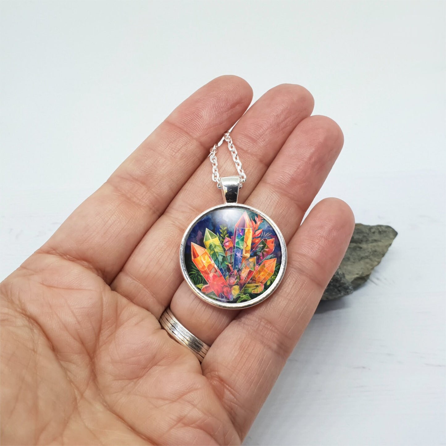 Colorful Crystal Art Pendant