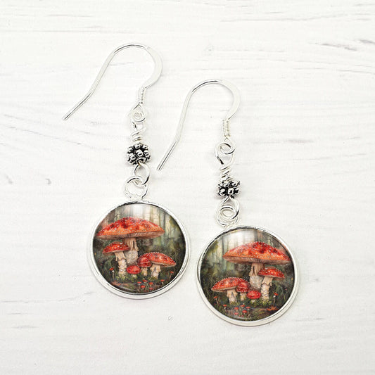 Mushroom Earrings - Cottagecore Jewelry